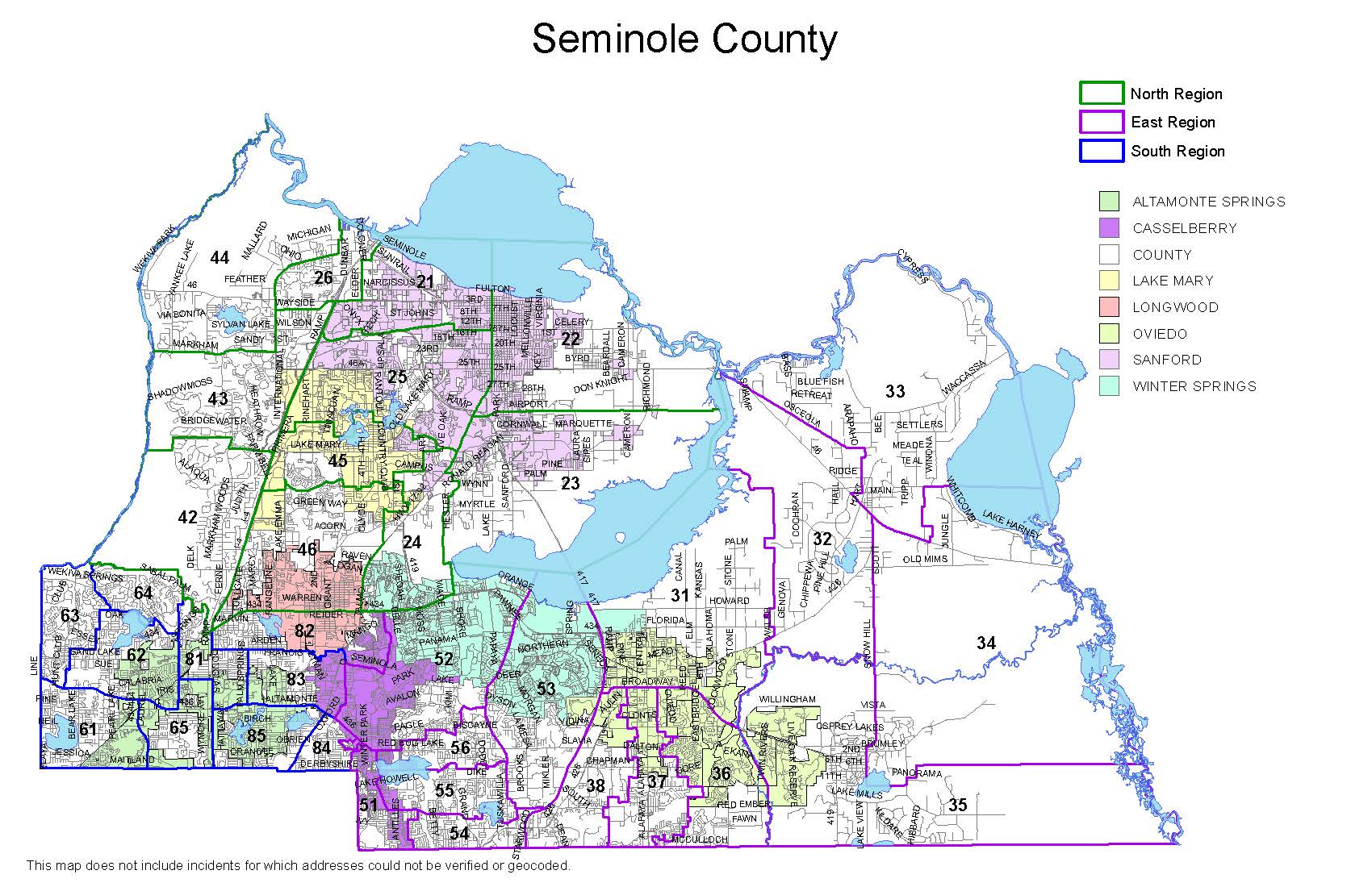 Seminole County map